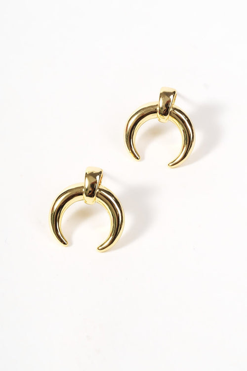 Carraig Donn Gold Plated Half Moon Earrings