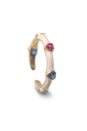 Carraig Donn Gold Plated Heart Ring with Coloured Stones