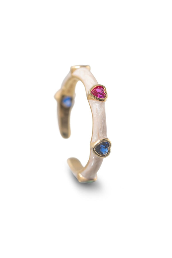 Carraig Donn Gold Plated Heart Ring with Coloured Stones