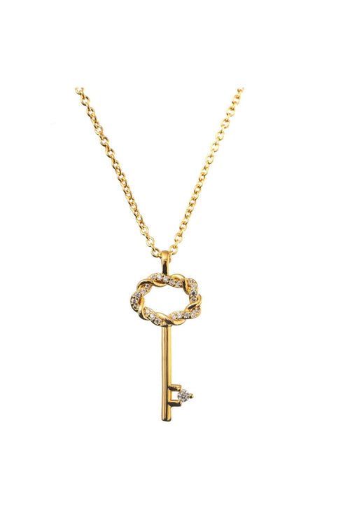 Gold Plated Key Pendant Necklace