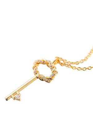 Carraig Donn Gold Plated Key Pendant Necklace