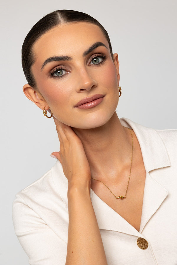 Carraig Donn Gold Plated Knot Hoops