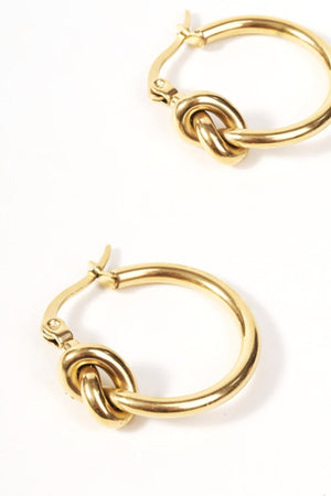 Carraig Donn Gold Plated Knot Hoops