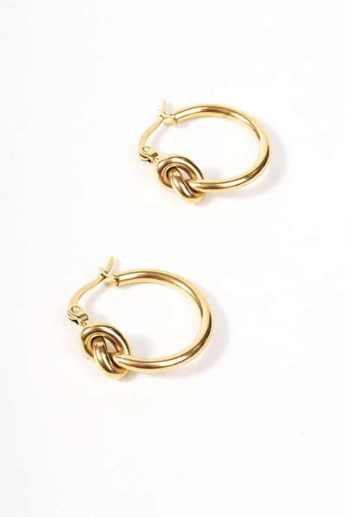 Carraig Donn Gold Plated Knot Hoops