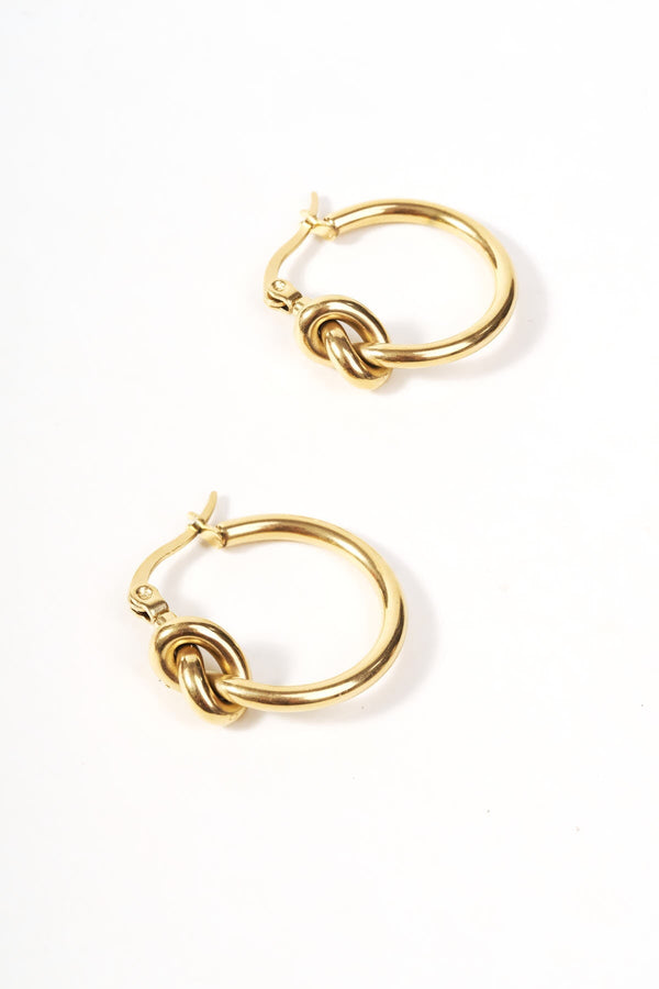 Carraig Donn Gold Plated Knot Hoops