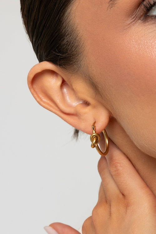 Gold Plated Knot Hoops