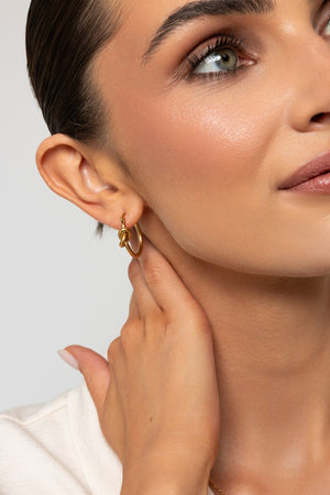 Carraig Donn Gold Plated Knot Hoops