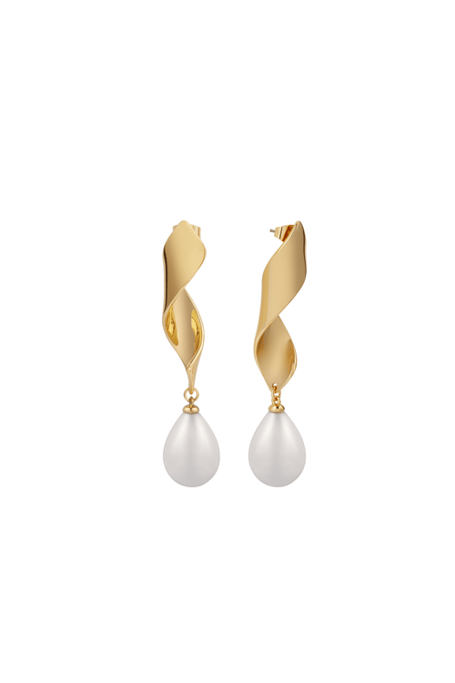Gold Plated Pearl Statement Earrings