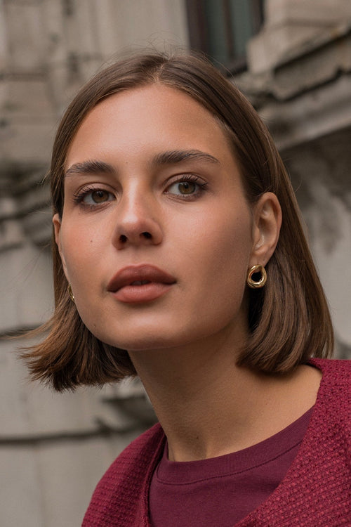 Gold Plated Twist Hoop Earrings