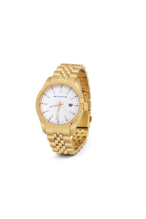 Gold Plated White Dial Men's Watch