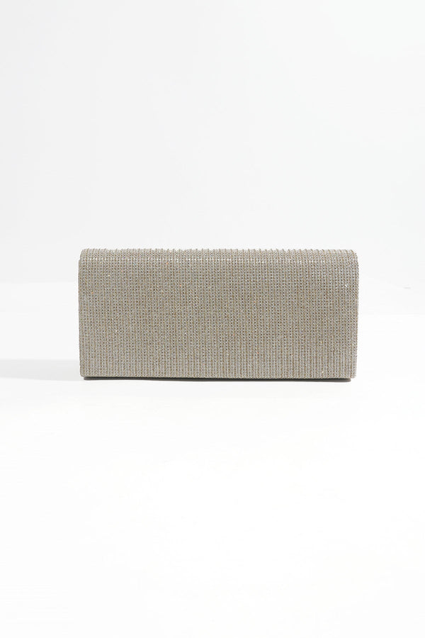 Carraig Donn Gold Ribbed Glitter Clutch