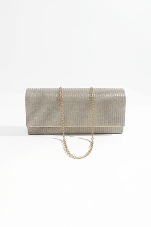 Carraig Donn Gold Ribbed Glitter Clutch
