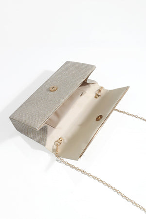 Carraig Donn Gold Ribbed Glitter Clutch