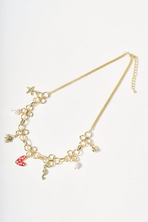 Gold Sealife Charm Necklace