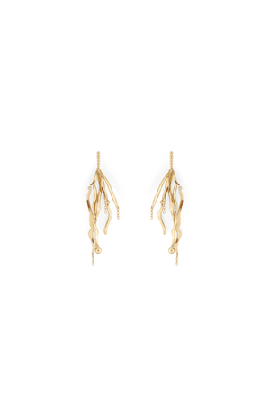 Carraig Donn Gold Seaweed Drop Earrings