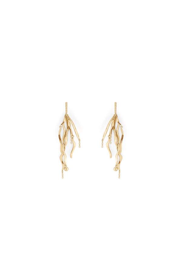 Carraig Donn Gold Seaweed Drop Earrings