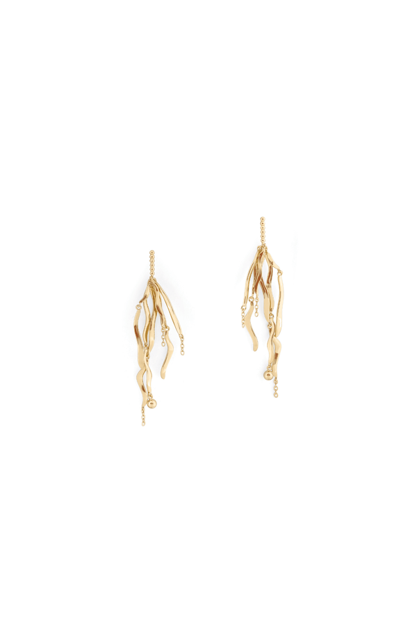 Carraig Donn Gold Seaweed Drop Earrings
