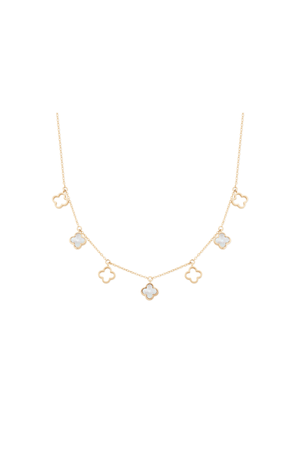 Carraig Donn Gold Seven Fleur Charm Necklace