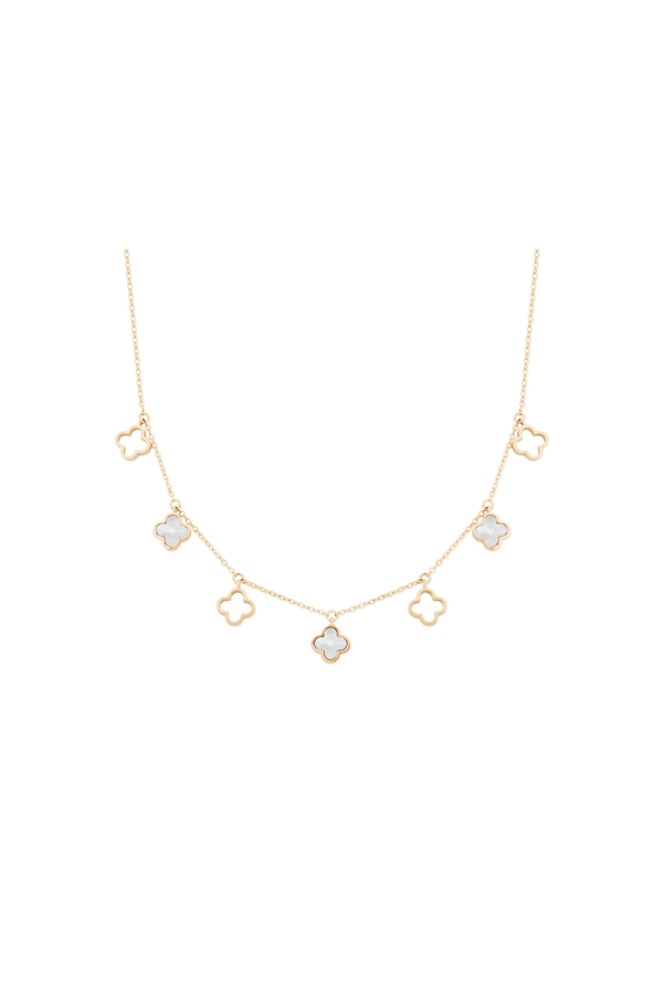 Carraig Donn Gold Seven Fleur Charm Necklace