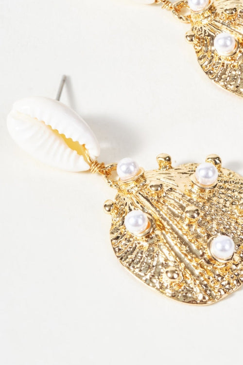Carraig Donn Gold Shell Drop Earrings