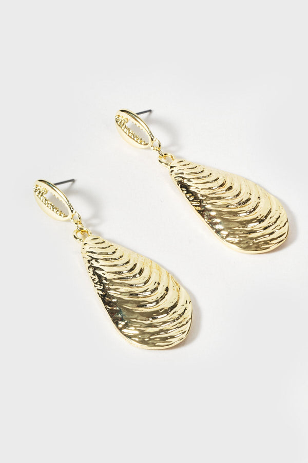 Carraig Donn Gold Shell Drop Earrings
