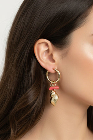 Carraig Donn Gold Shell Drop Earrings
