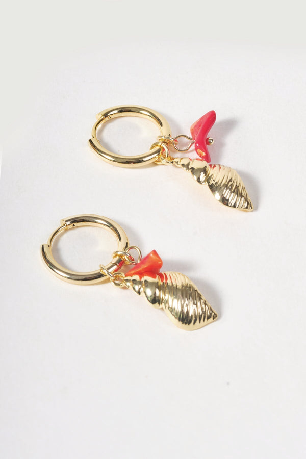 Carraig Donn Gold Shell Drop Earrings