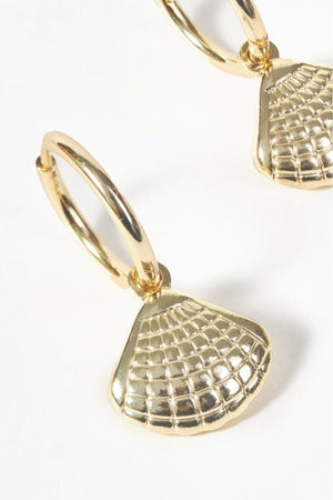 Carraig Donn Gold Shell Hoop Earrings