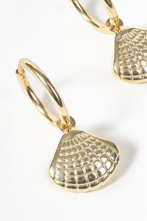 Carraig Donn Gold Shell Hoop Earrings