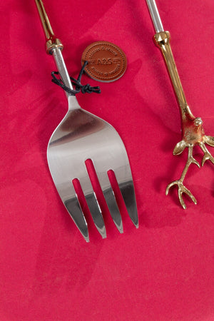 Carraig Donn Gold & Silver Tone Stag Fork and Spoon Set of 2