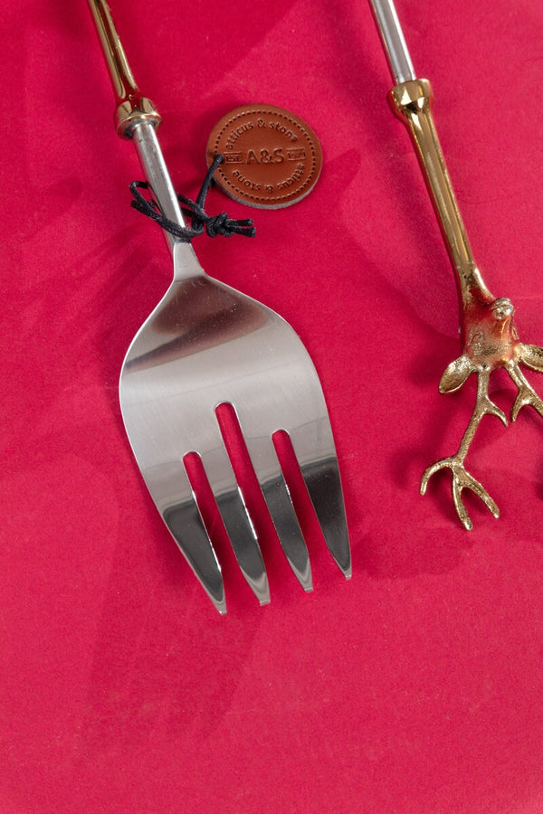 Carraig Donn Gold & Silver Tone Stag Fork and Spoon Set of 2