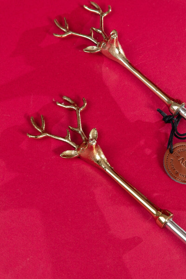Carraig Donn Gold & Silver Tone Stag Fork and Spoon Set of 2