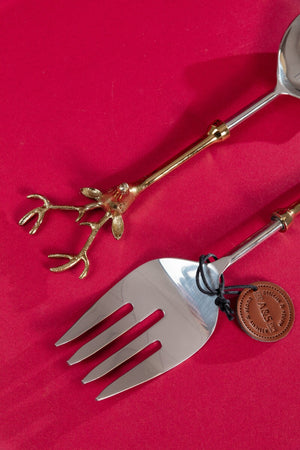 Carraig Donn Gold & Silver Tone Stag Fork and Spoon Set of 2
