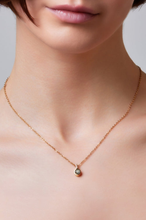 Gold Solitaire Pendant Necklace