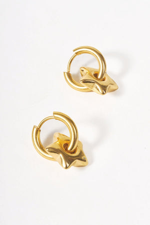 Carraig Donn Gold Star Hoop Earrings