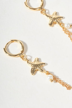 Carraig Donn Gold Starfish Hoop Earrings