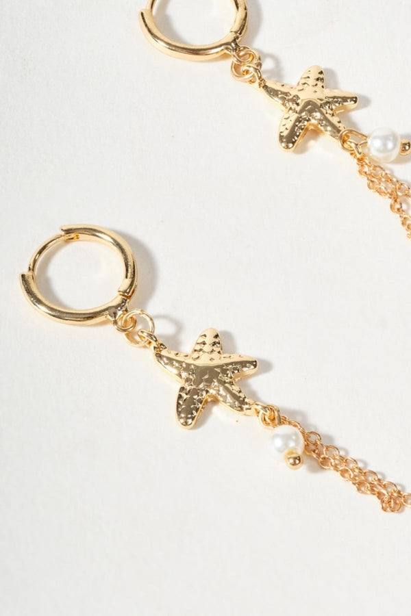 Carraig Donn Gold Starfish Hoop Earrings