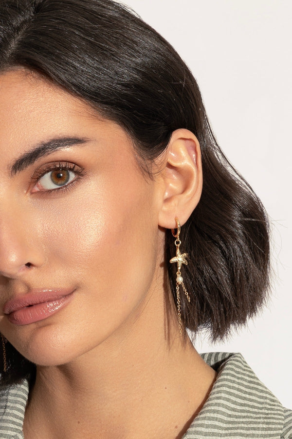 Carraig Donn Gold Starfish Hoop Earrings
