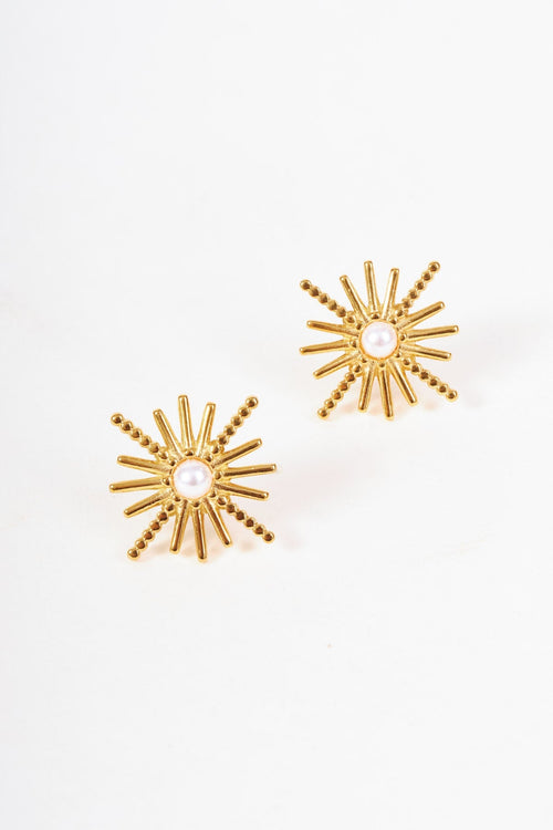 Gold Sunburst Earrings