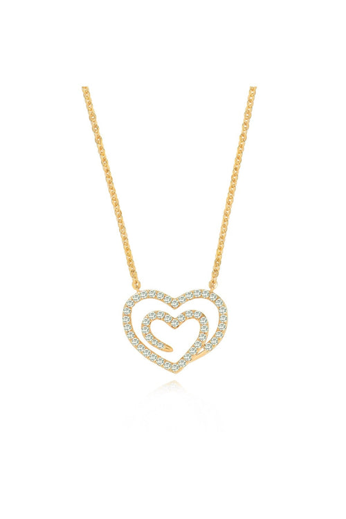 Gold Swirl Heart Pendant Necklace