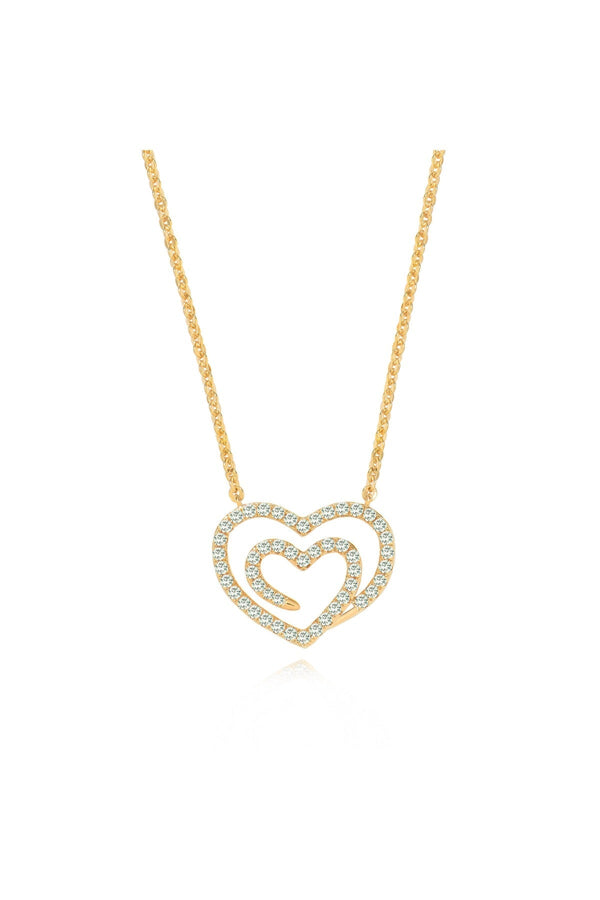 Carraig Donn Gold Swirl Heart Pendant Necklace