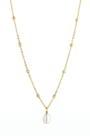 Carraig Donn Gold Teardrop Pearl Necklace