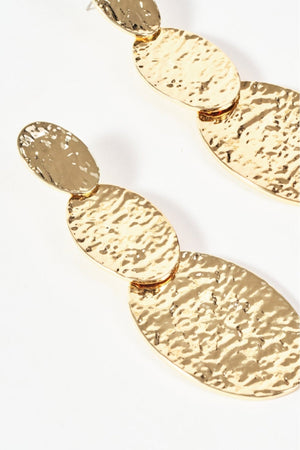 Carraig Donn Gold Three Disc Drop Earrings