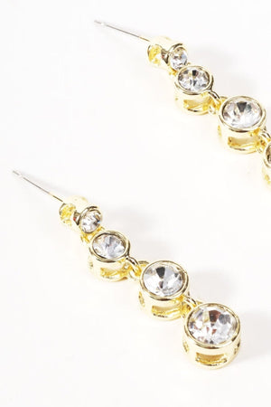 Carraig Donn Gold Three Stone Drop Earrings