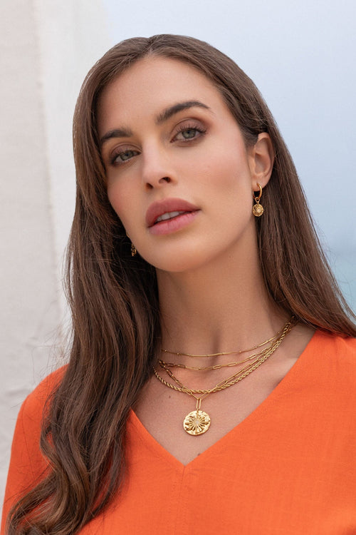 Stone Inset Star Pendant Necklace