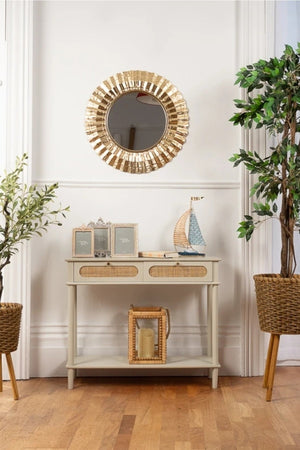 Carraig Donn Gold Tone Mirror Metal Wall Art