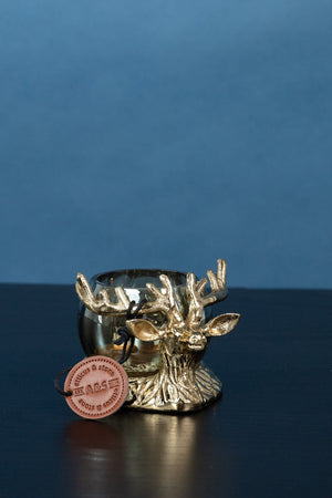 Carraig Donn Gold Tone Stag Votive Candle Holder