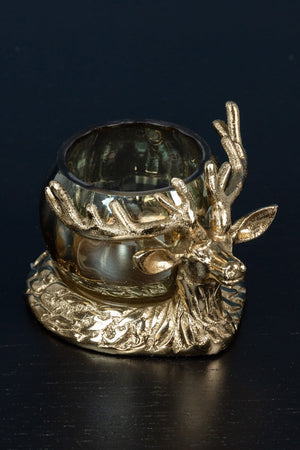 Carraig Donn Gold Tone Stag Votive Candle Holder