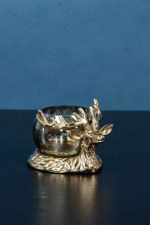 Carraig Donn Gold Tone Stag Votive Candle Holder