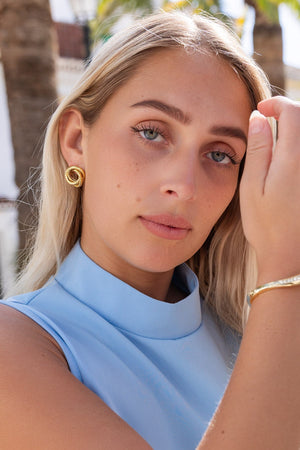 Carraig Donn Gold Twist Hoop Earrings